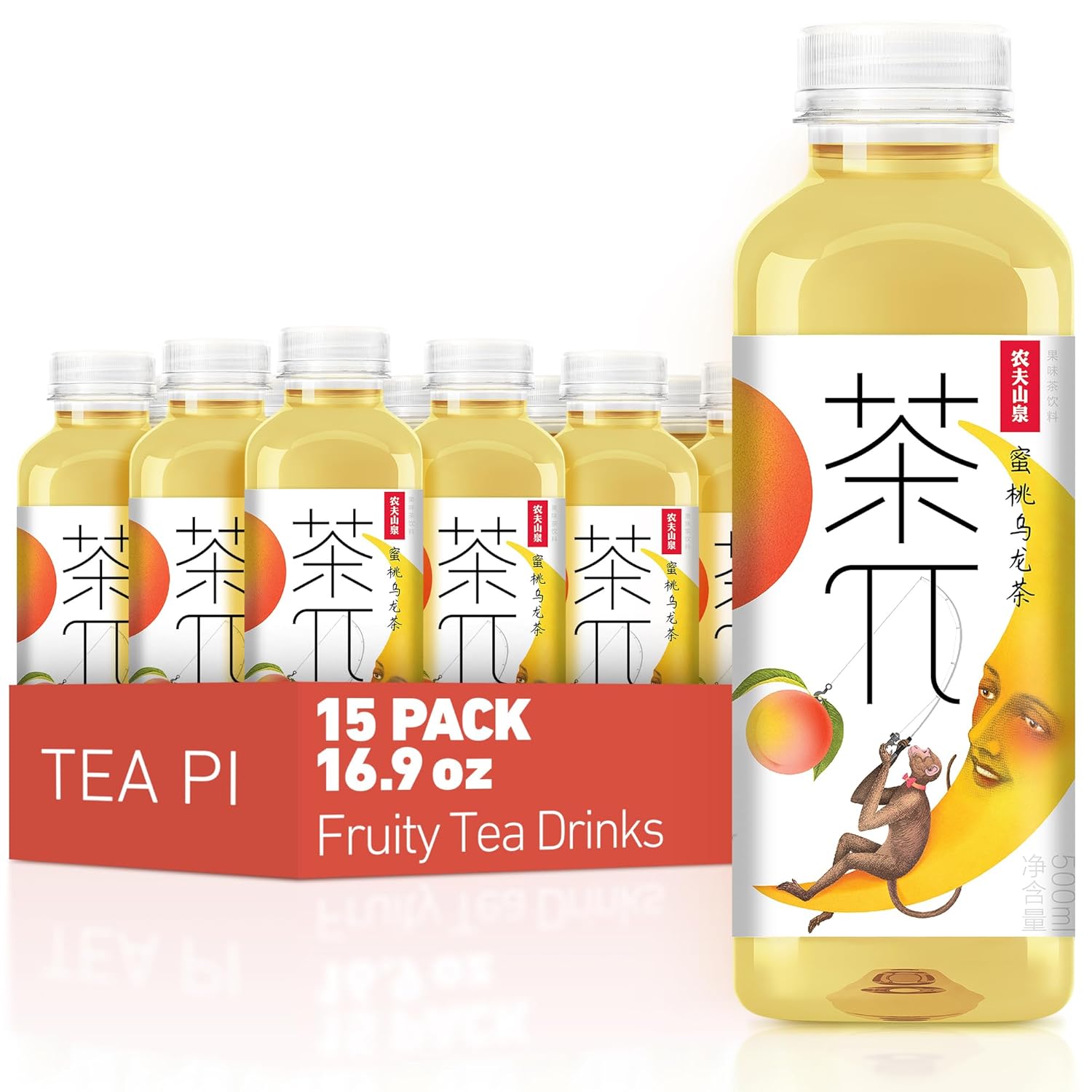 Greet and Deal Peach Iced Tea, Peach Flavor, 16 fl oz Bottle, Non-Alcoholic